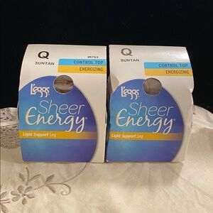 L’eggs Sheer Energy Suntan Medium Support Panty Hose Size Q Bundle